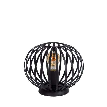 Lucide 78574/25/30 - Stolná lampa MANUELA 1xE27/40W/230V pr. 25,5 cm čierna