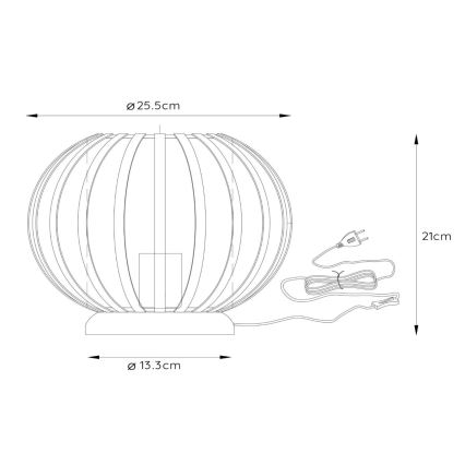 Lucide 78574/25/30 - Stolná lampa MANUELA 1xE27/40W/230V pr. 25,5 cm čierna