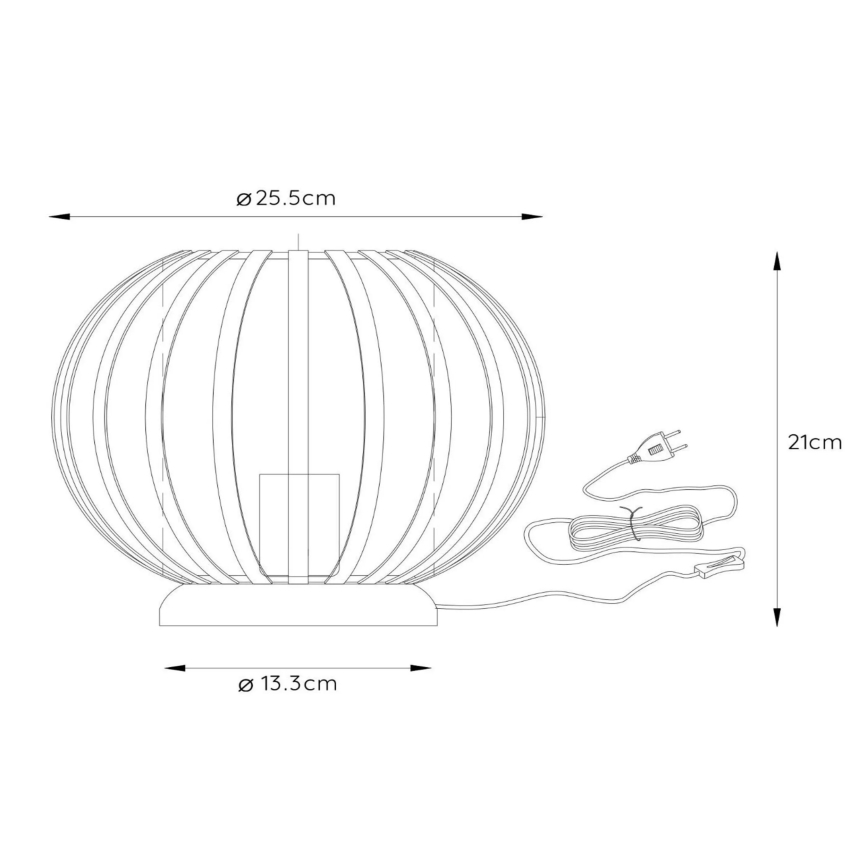 Lucide 78574/25/30 - Stolná lampa MANUELA 1xE27/40W/230V pr. 25,5 cm čierna