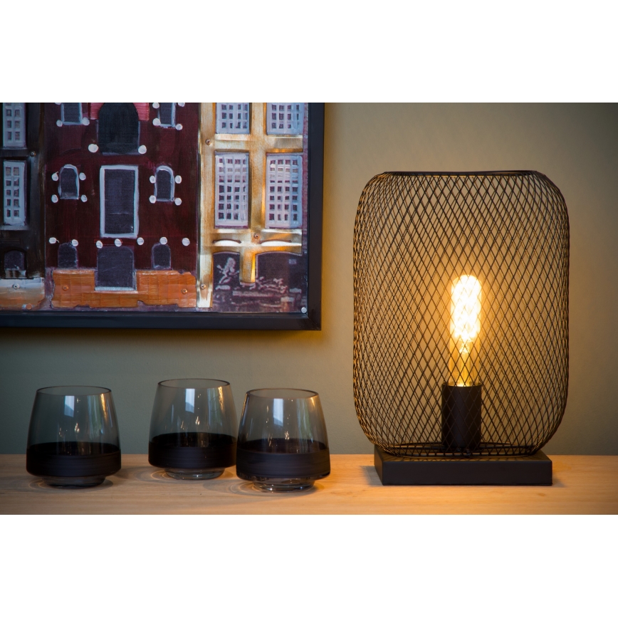 Lucide 78592/01/30 - Stolná lampa MESH 1xE27/60W/230V čierna