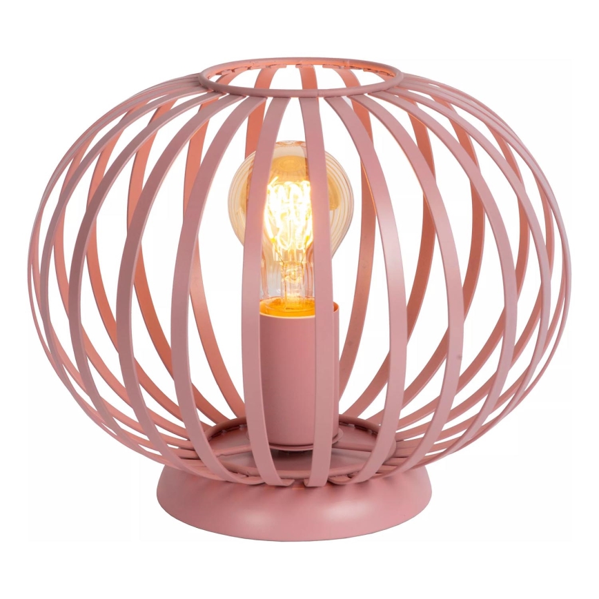 Lucide 78593/25/66 - Stolná lampa MERLINA 1xE27/40W/230V pr. 25,5 cm ružová