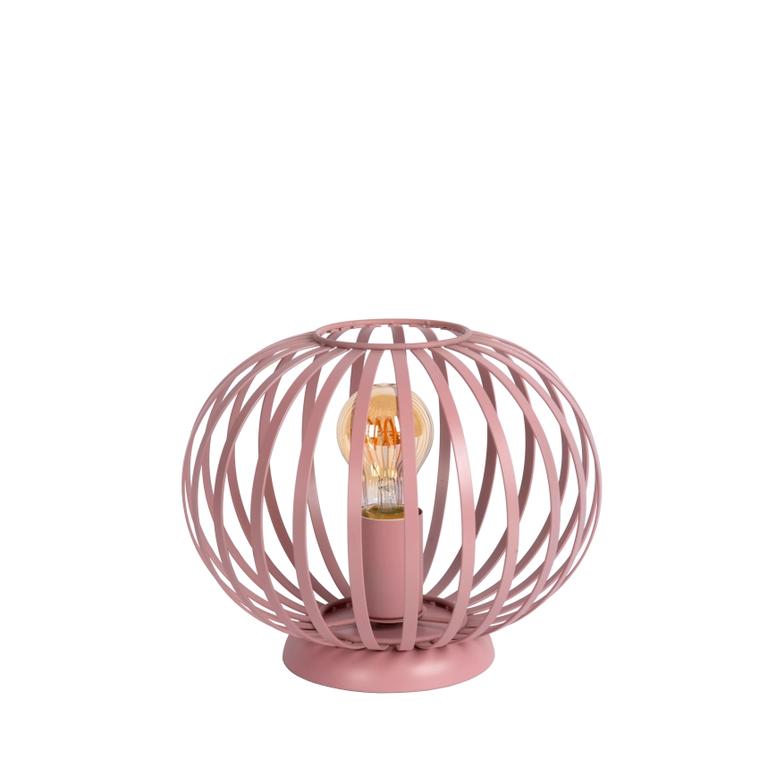 Lucide 78593/25/66 - Stolná lampa MERLINA 1xE27/40W/230V pr. 25,5 cm ružová