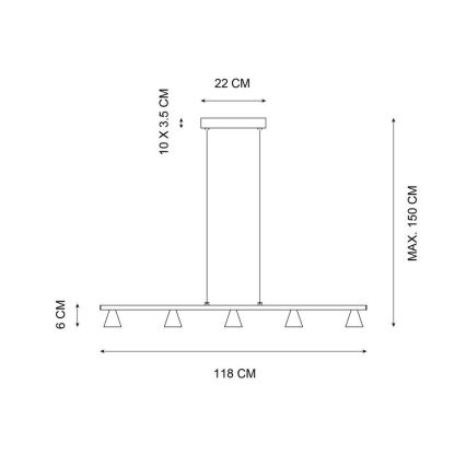 Lucide 79482/30/12 - LED Stmievateľný luster na lanku DELANO 5xLED/5W/230V