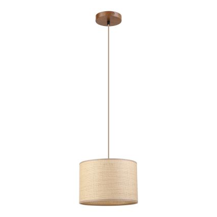 Luster AIDA na lanku 1xE27/15W/230V, priemer 25 cm, dub/rafia