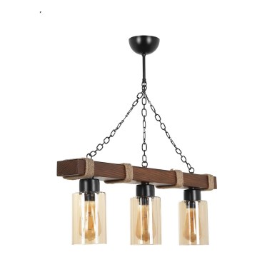 Luster JASMIN 3xE27/40W/230V hnedý/béžový na reťazi