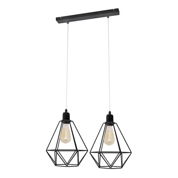 Luster KARO 2xE27/15W/230V čierna