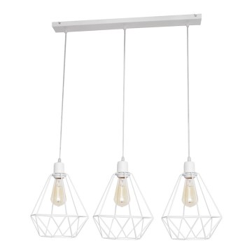 Luster KARO 3xE27/15W/230V biela