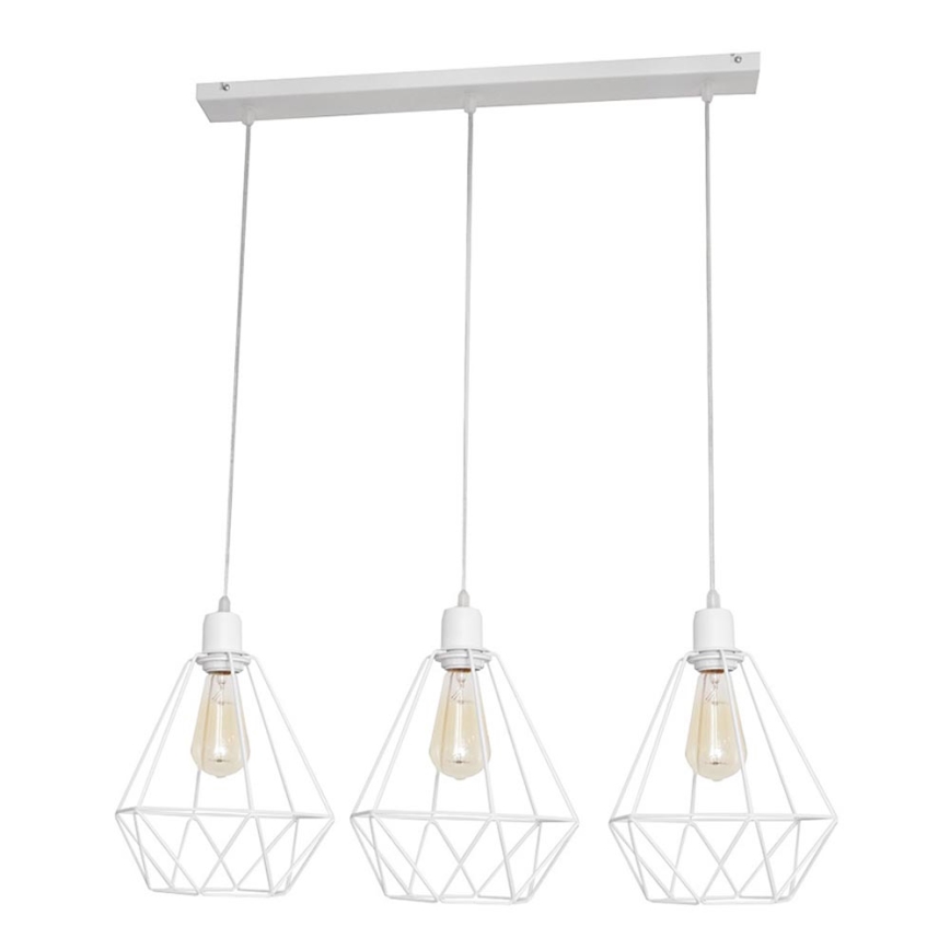 Luster KARO 3xE27/15W/230V biela