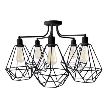Luster KARO 5xE27/15W/230V čierna
