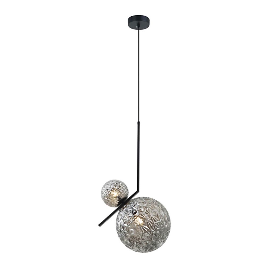 Luster lanku JUNO 1xE27/7W/230V + 1xG9/3W/230V šedá/čierna