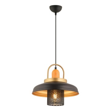 Luster MONZA 1xE27/40W/230V Ø 32 cm čierna/zlatá