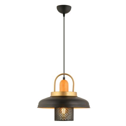 Luster MONZA 1xE27/40W/230V Ø 32 cm čierna/zlatá