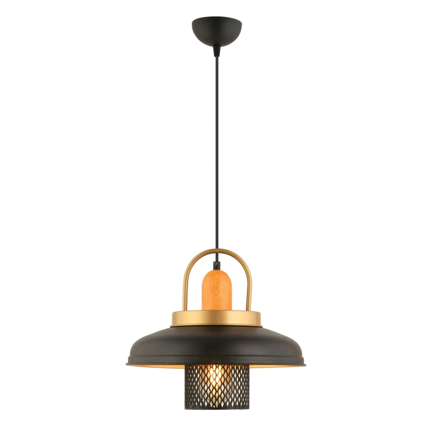 Luster MONZA 1xE27/40W/230V Ø 32 cm čierna/zlatá