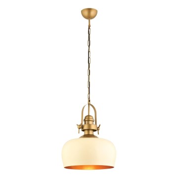 Luster MONZA s lankom 1xE27/40W/230V pr. 30 cm krémový/bronzový