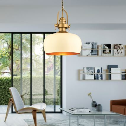 Luster MONZA s lankom 1xE27/40W/230V pr. 30 cm krémový/bronzový