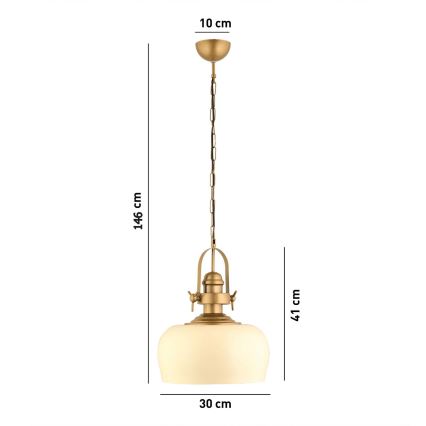Luster MONZA s lankom 1xE27/40W/230V pr. 30 cm krémový/bronzový