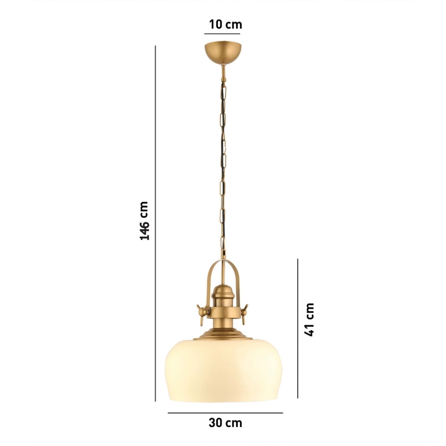 Luster MONZA s lankom 1xE27/40W/230V pr. 30 cm krémový/bronzový
