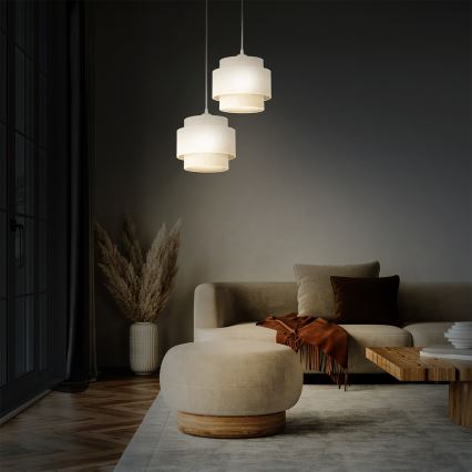 Luster na kábli BOHO 2xE27/60W/230V biela