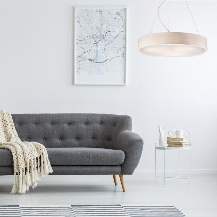 Luster na lane 3xE27/60W/230V ? 47 cm borovica