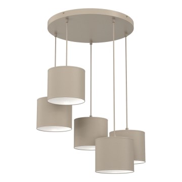 Luster na lane ARDEN 5xE27/15W/230V, priemer 44 cm, béžový