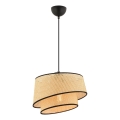 Luster na laně BARETTE 1xE27/60W/230V béžový/černý