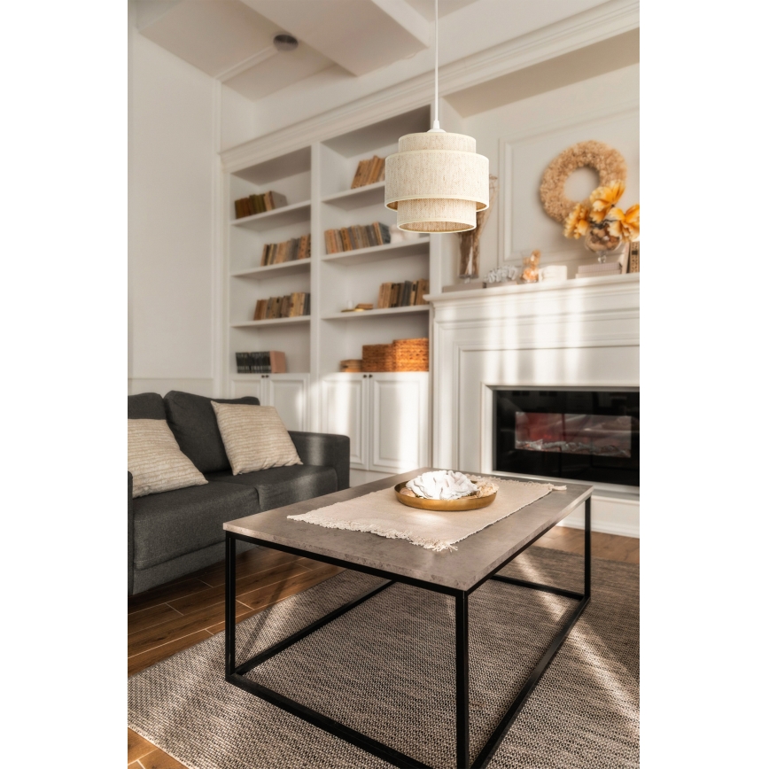 Luster na lane BOHO 1xE27/60W/230V pr. 20 cm biela