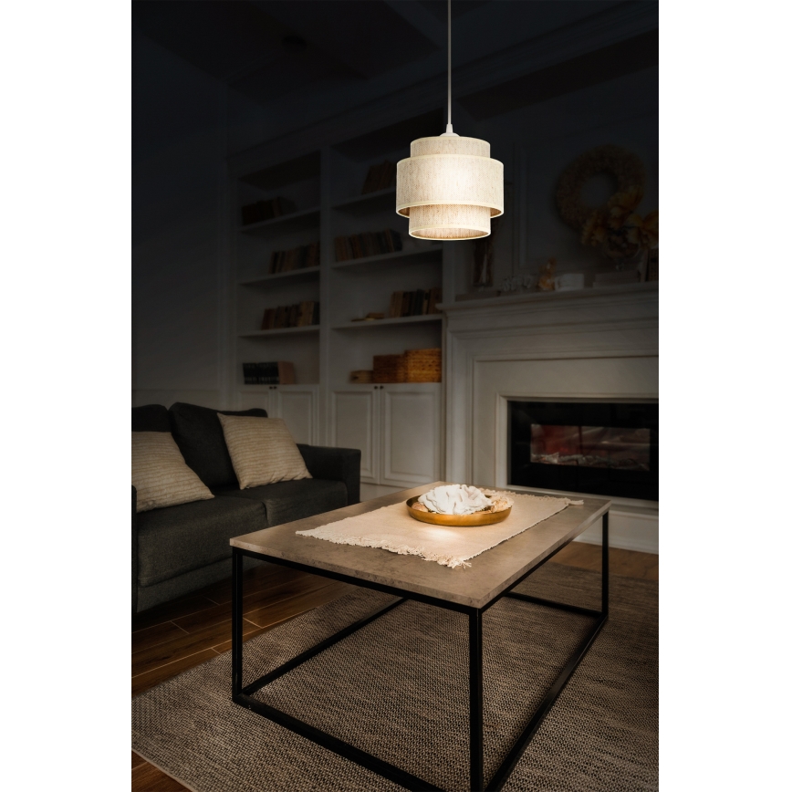 Luster na lane BOHO 1xE27/60W/230V pr. 20 cm biela