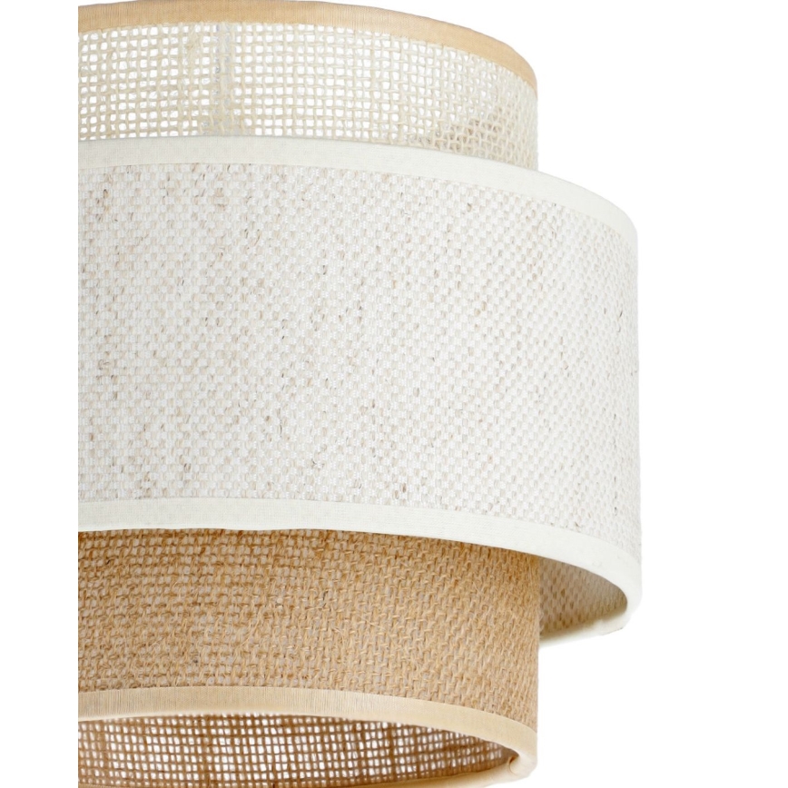 Luster na lane BOHO 1xE27/60W/230V, priemer 20 cm, biela/juta