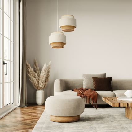 Luster na lane BOHO 2xE27/60W/230V biela/juta