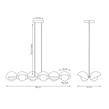 Luster na lane BOOM 6xG9/8W/230V biela