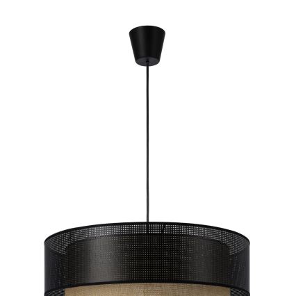 Luster na lane BORHO 1xE27/60W/230V čierna/juta