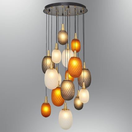 Luster na lane CACTUS 16xG9/5W/230V medená/sivá/biela