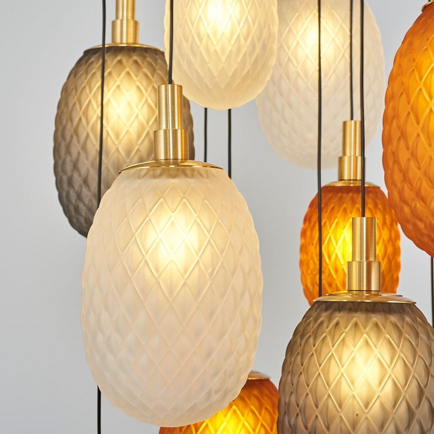 Luster na lane CACTUS 16xG9/5W/230V medená/sivá/biela