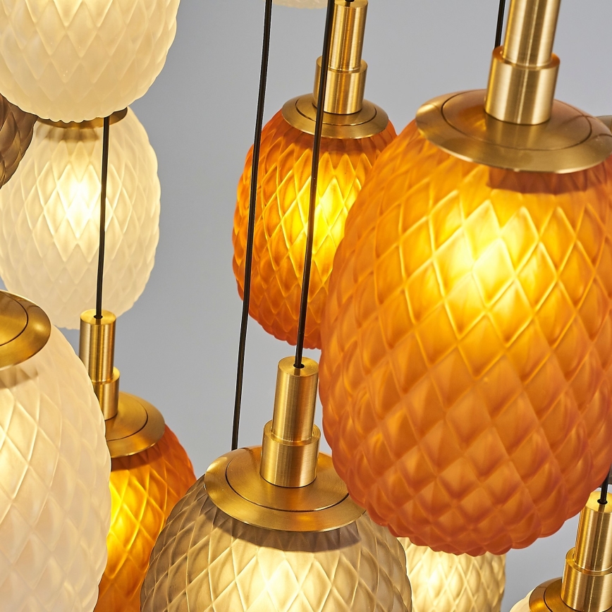 Luster na lane CACTUS 16xG9/5W/230V medená/sivá/biela