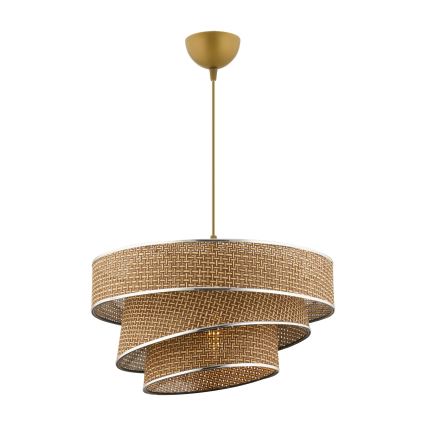 Luster na lane COUPER 1xE27/60W/230V hnedá/lesklý chróm