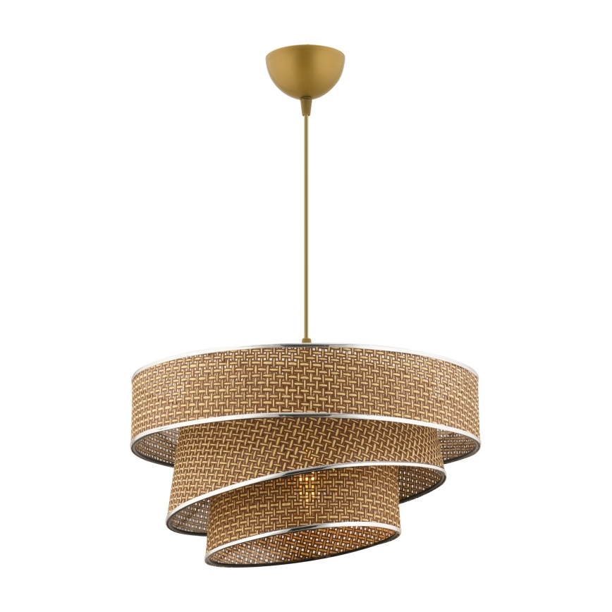 Luster na lane COUPER 1xE27/60W/230V hnedá/lesklý chróm