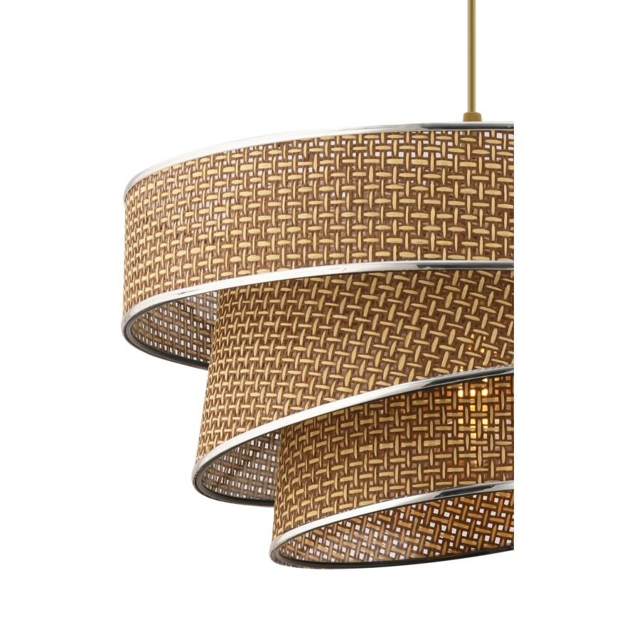 Luster na lane COUPER 1xE27/60W/230V hnedá/lesklý chróm