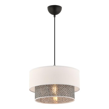 Luster na laně ECHO 1xE27/60W/230V krémová/šedá
