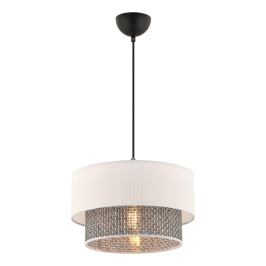 Luster na laně ECHO 1xE27/60W/230V krémová/šedá