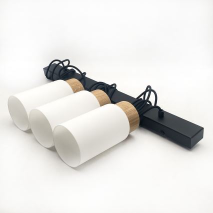 Luster na lane MARKUS 3xE27/15W/230V čierna/dub