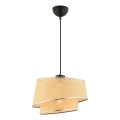 Luster na lankách BARETTE 1xE27/60W/230V béžová/lesklý chróm