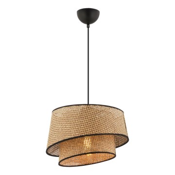 Luster na lankách BARETTE 1xE27/60W/230V hnedý/čierny