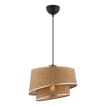 Luster na lankách BARETTE 1xE27/60W/230V hnedý/lesklý chróm