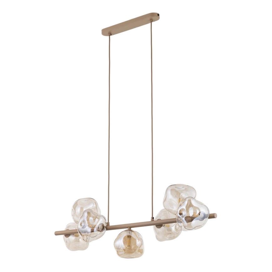 Luster na lankách LAVA 7xG9/8W/230V béžová/dymová béžová