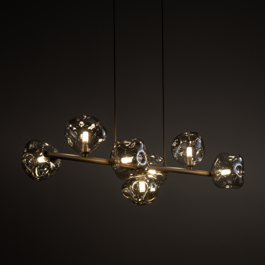 Luster na lankách LAVA 7xG9/8W/230V béžová/dymová béžová