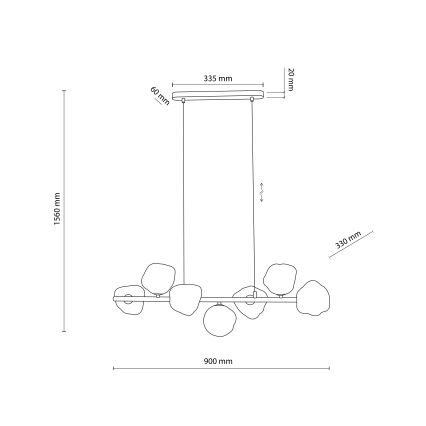 Luster na lankách LAVA 7xG9/8W/230V béžová/dymová béžová
