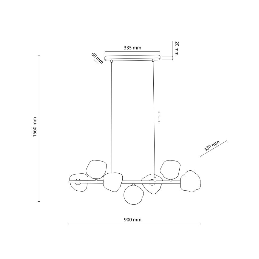 Luster na lankách LAVA 7xG9/8W/230V béžová/dymová béžová