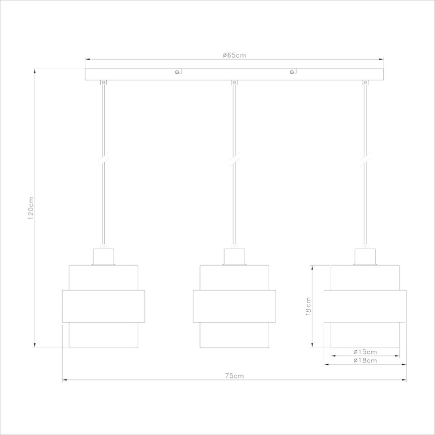 Luster na lankách VALENTINO 3xE27/15W/230V béžová/číra