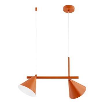 Luster na lankách ZELTA 2xE27/15W/230V oranžový