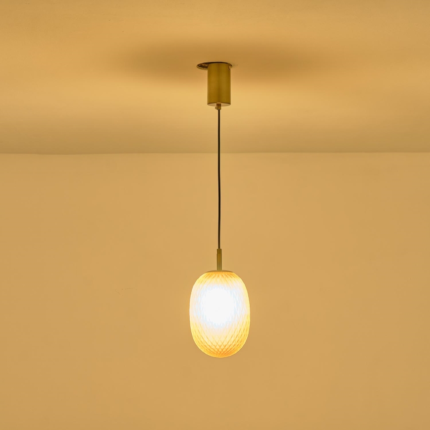 Luster na lanku 1xE14/25W/230V biela pr. 15 cm